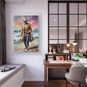 Portrait of the painter on the beach